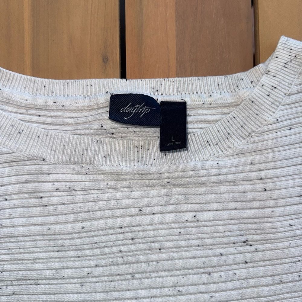 Daytrip Cream Ribbed Knit Top - Picture 4 of 6